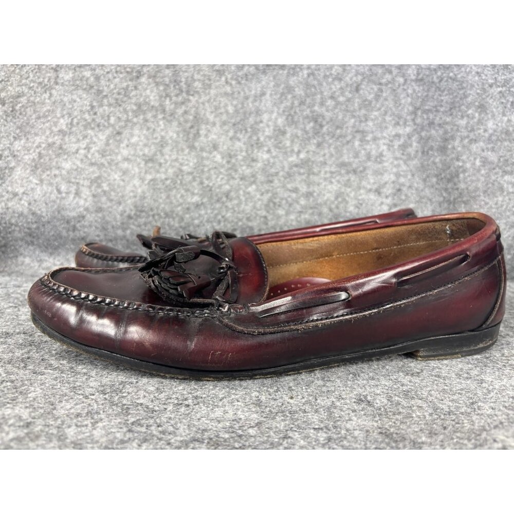 Dress Shoes Mens Size 10 B Brown Leather Tassel Kiltie Loafers Slip On Narrow